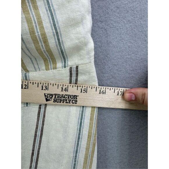 Happy X Nature Womens Cream Striped Linen Cutout Tide Halter Maxi Dress Size 4 - Picture 9 of 12